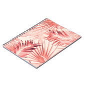 トロピカル葉パームハワイアンスタイリッシュパターン。 ノートブック (左側)