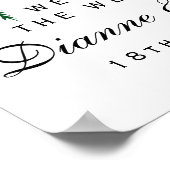 トロピカル葉パーム結婚の歓迎サイン ポスター (角)