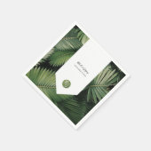 トロピカル葉パーム結婚グリーンズ スタンダードカクテルナプキン (角)