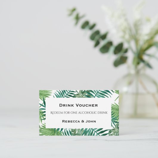 トロピカル葉パーム結婚ズのドリンク券カード エンクロージャーカード (スタンド正面)