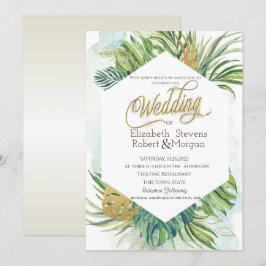 トロピカル葉パーム結婚ズ夏 招待状