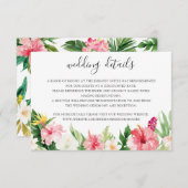 トロピカル葉パーム結婚詳細挿入カード 招待状 (正面/裏面)