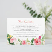 トロピカル葉パーム結婚詳細挿入カード 招待状 (スタンド正面)