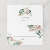 トロピカル葉パーム赤面フローラ結婚のテーブル プレイスカード (外部開封)