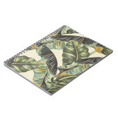 トロピカル葉パーム、ジャングルの葉シームレスビンタグ ノートブック (左側)