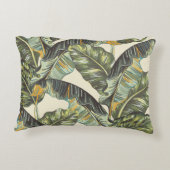 トロピカル葉パーム、ジャングルリーフシームレスビンタグ アクセントクッション (裏面)