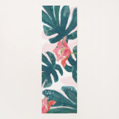 トロピカル葉パーム，ヒビスクスパーソナライズされた- ヨガマット (裏面)