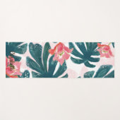 トロピカル葉パーム，ヒビスクスパーソナライズされた- ヨガマット (正面(横))