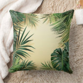 トロピカル葉フレーム クッション (ブランケット)