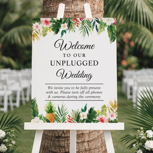 トロピカル葉フローラのプラグ結婚を抜いた徴候 ポスター