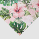 トロピカル葉フローラピンクハイビスカス 薄葉紙 (詳細)