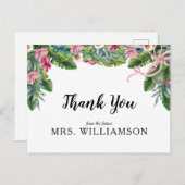 トロピカル葉フローラブライダルシャワー ポストカード (正面/裏面)