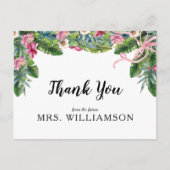 トロピカル葉フローラブライダルシャワー ポストカード (正面)