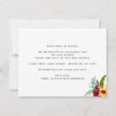 トロピカル葉フローラ引っ越しましたニューホームムービング 案内状 (裏面)