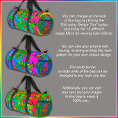 [トロピカル葉フローラ]植物学プリントモノグラム ダッフルバッグ