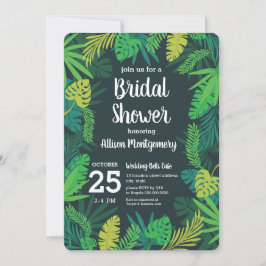 トロピカル葉ブライダルシャワー 招待状