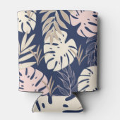 トロピカル葉プリント:抽象芸術ジャングル 缶クーラー (裏面)