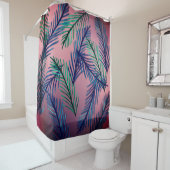 トロピカル葉ホテルピンクのシャワー シャワーカーテン (インサイチュ)