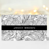トロピカル葉モノクロ 名刺