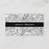 トロピカル葉モノクロ 名刺 (正面)