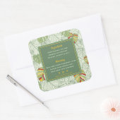 トロピカル葉モンステラキャンドル警告のラベル スクエアシール (封筒)