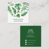 トロピカル葉モンステラソーシャルメディアのアイコン スクエア名刺 (正面/裏面)