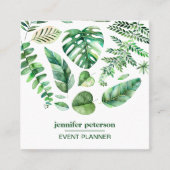 トロピカル葉モンステラソーシャルメディアのアイコン スクエア名刺 (正面)