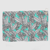 トロピカル葉モンステラ ゴルフタオル (横)