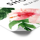 トロピカル葉ルアウ（ハワイ式宴会）ベビーシャワー歓迎ポスター ポスター (角)