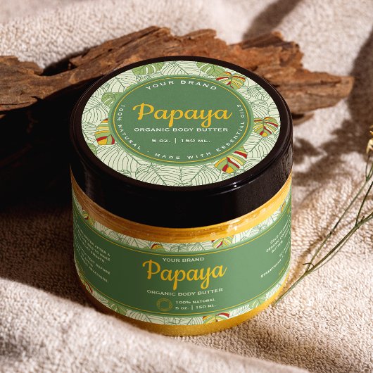 トロピカル葉レトロサークル化粧品の瓶ラベル ラウンドシール