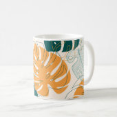 トロピカル葉ヴィンテージジャングルシール コーヒーマグカップ (正面右)