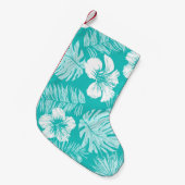 トロピカル葉ヴィンテージ植物のパターン スモールクリスマスストッキング (正面 (吊り時))