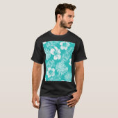 トロピカル葉ヴィンテージ植物のパターン Tシャツ (正面フル)