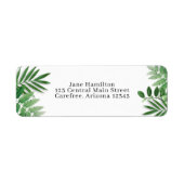 トロピカル葉差出人住所ラベル ラベル (正面)