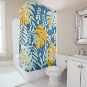 トロピカル葉抽象芸術ジャングル シャワーカーテン (インサイチュ)
