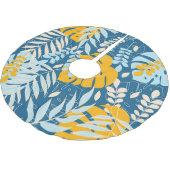 トロピカル葉抽象芸術ジャングル ブラッシュドポリエステルツリースカート (アングル)