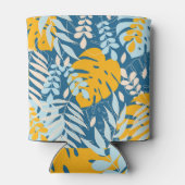 トロピカル葉抽象芸術ジャングル 缶クーラー (裏面)