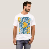 トロピカル葉抽象芸術ジャングル Tシャツ (正面フル)