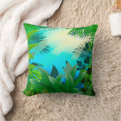 トロピカル葉装飾用クッション クッション (ブランケット)