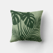 トロピカル葉1ダークオンライトグリーン クッション (裏面)