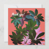 トロピカル葉、あなたは私の花嫁のメイドになる サンキューカード (裏面)