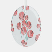 トロピカル葉:クリエイティブの手描きパターン ガラスオーナメント (正面左)