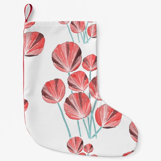 トロピカル葉:クリエイティブの手描きパターン スモールクリスマスストッキング (正面)