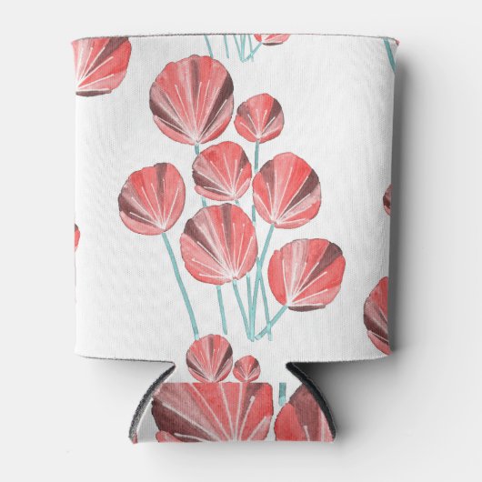 トロピカル葉:クリエイティブの手描きパターン 缶クーラー (正面)