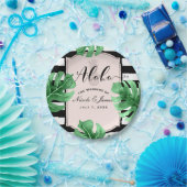 トロピカル葉&パイナップルエレガントなウエディングトロピック ペーパープレート (パーティー)