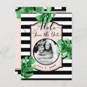 トロピカル葉&パイナップル写真保存日 案内ポストカード (正面/裏面)