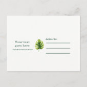 トロピカル葉&フラミンゴスウェディング 案内ポストカード (裏面)