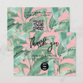 トロピカル葉Business Thank You Logo サンキューカード (正面/裏面)