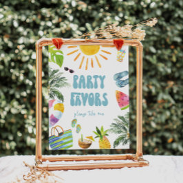 トロピカル誕生日ウィズサイン ポスター