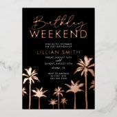 トロピカル誕生日ウィークエンドフォイル招待状 箔招待状 (正面)